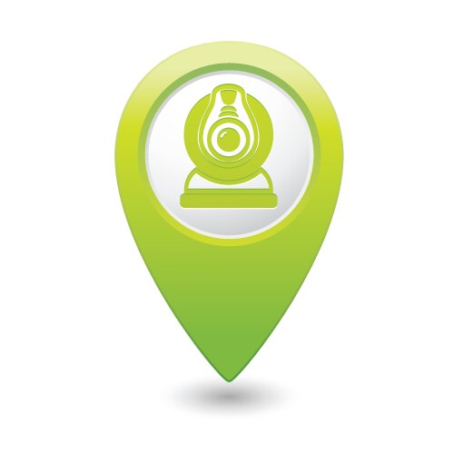 Web camera green map pointer vector image