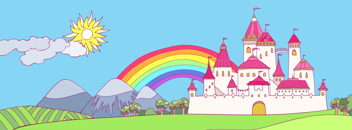 Colorful castle Royalty Free Vector Image - VectorStock
