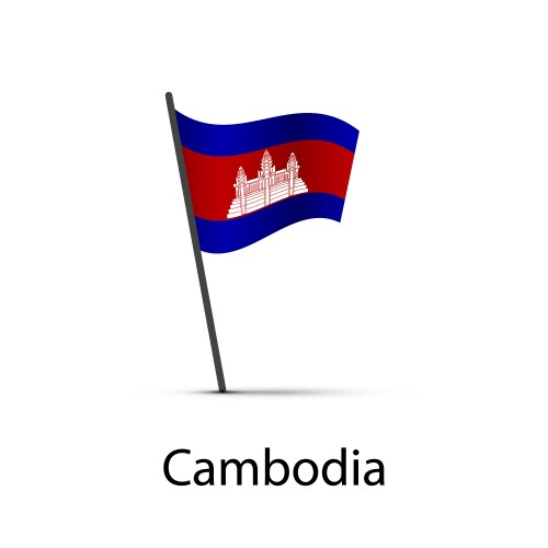 Cambodia flag on pole infographic element Vector Image
