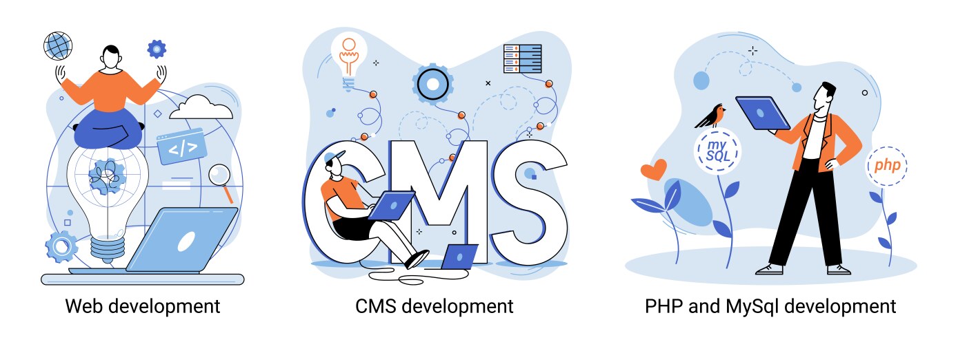 Website architecture concepts web development vector image