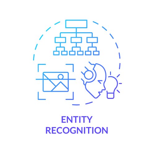 Entity recognition blue gradient concept icon vector image