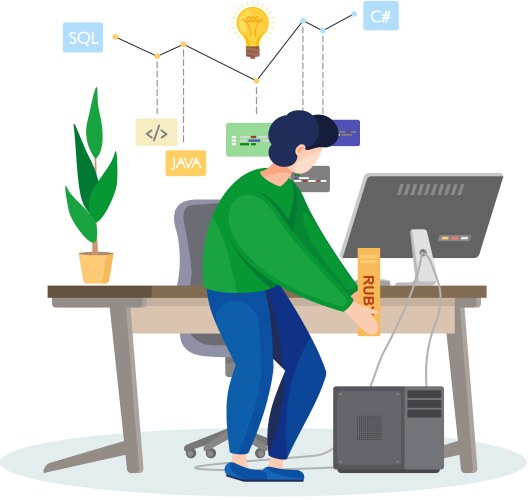 Programmer engineering and coding vektorbild