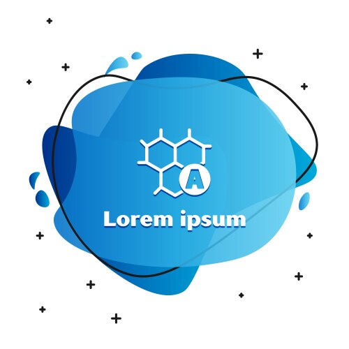 white chemical formula icon isolated on vector image