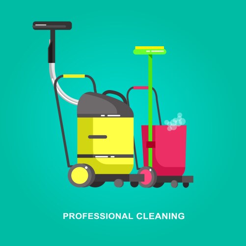 Flat vacuum cleaner icon with long shadows vector image