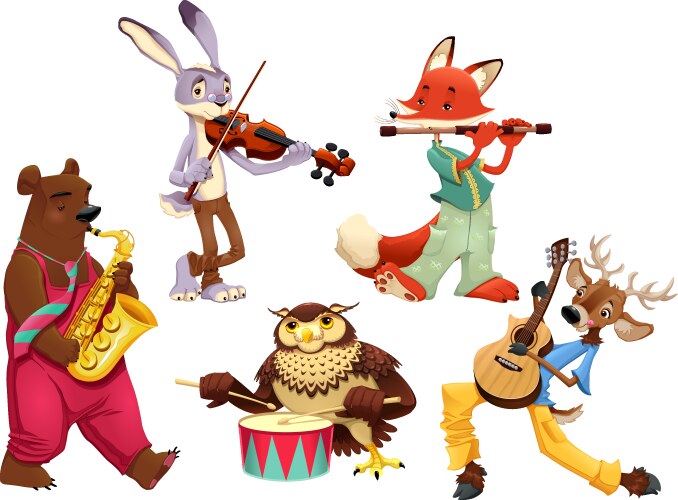 Musician animals vector image