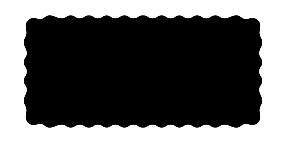 Rectangle shape with wavy edges rectangular form vector image