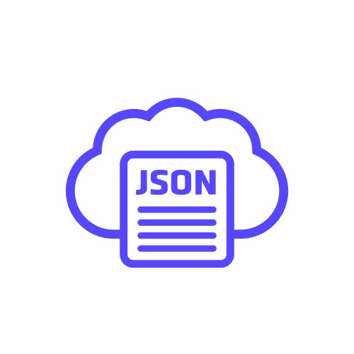 Json file document in a cloud icon vector image
