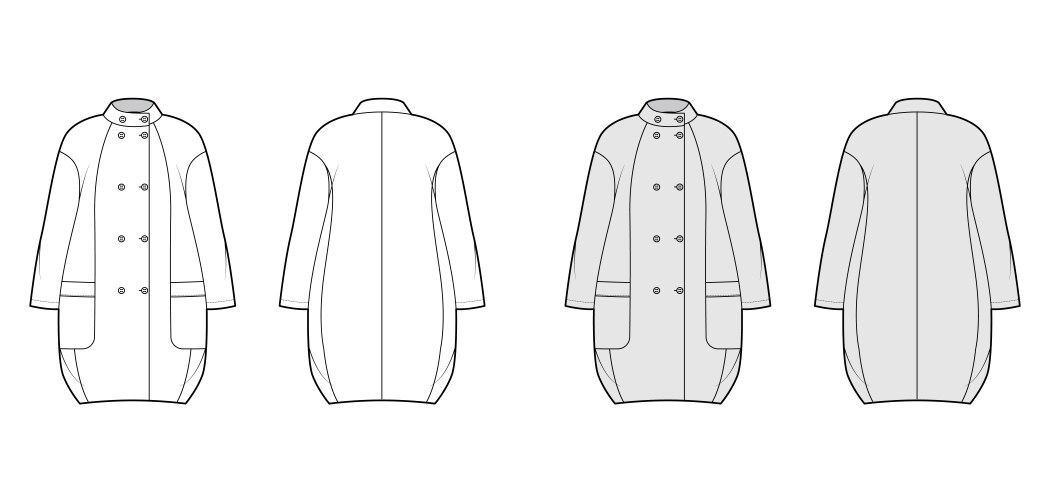 Cocoon coat technical fashion Vector Image