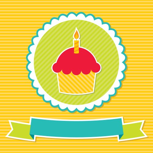 birthday cupcake card vector image