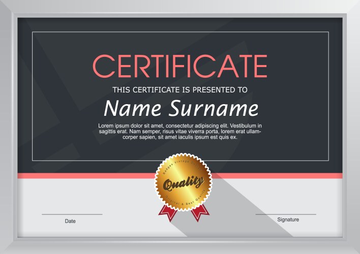 Red certificate template Royalty Free Vector Image