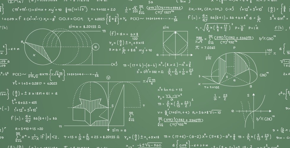 Mathematics background with formulas Royalty Free Vector