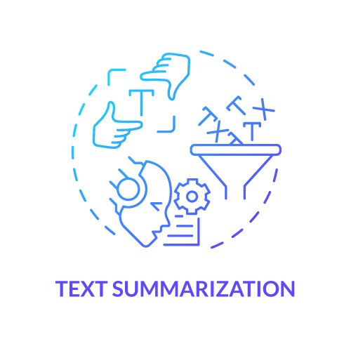 Text summarization blue gradient concept icon vector image