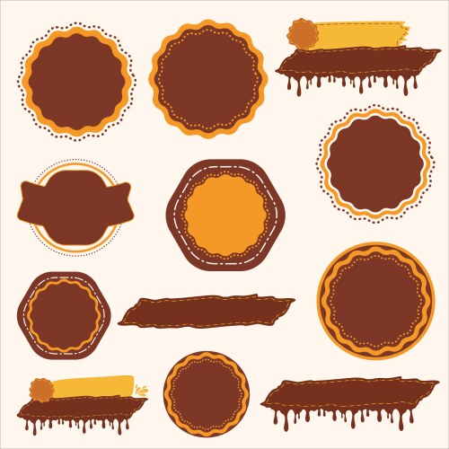 brown promotion shape vector image vector image