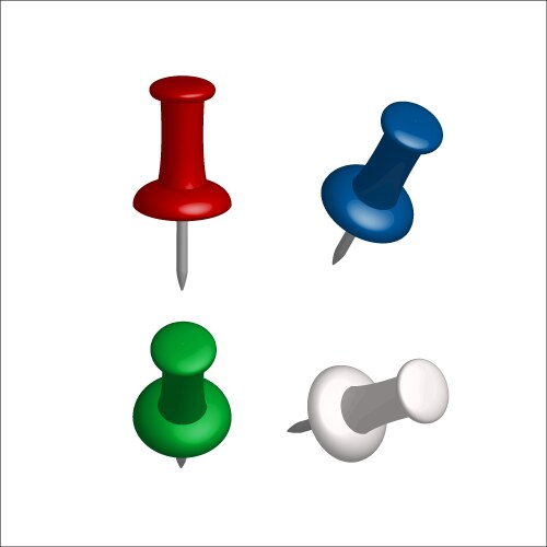 Colorful Push Pins Collection vector image
