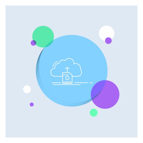 Cloud upload save data computing white line icon vector image