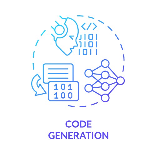 code generation blue gradient concept icon vector image vector image