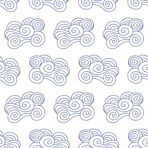 japanese chinese clouds seamless pattern vector image