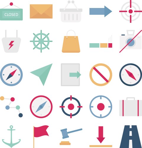 Map and navigation icons can be easily mod vector image