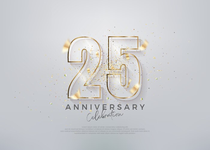 Modern number 25th with unique glass numerals vector image