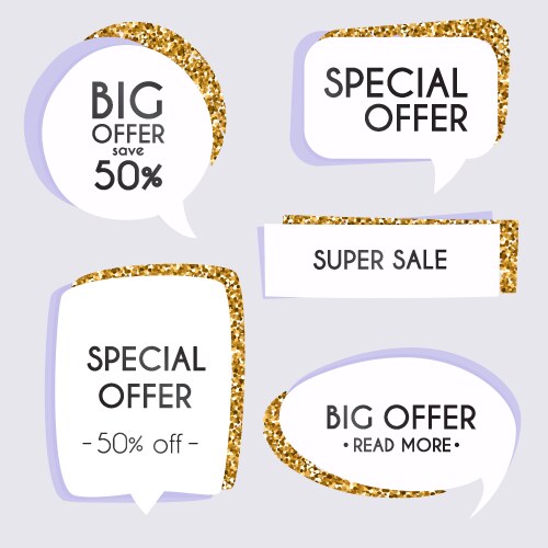 Collection golden premium promo sealsstickers vector image