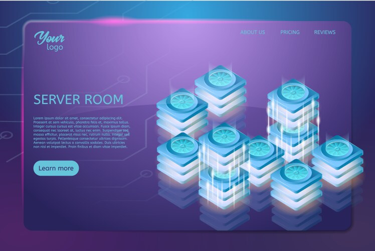 Concept of server room rack web hosting and data vector image