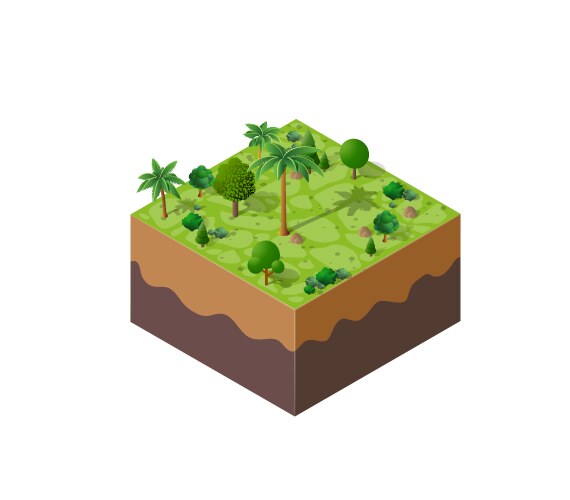 Isometric landscape scene Royalty Free Vector Image