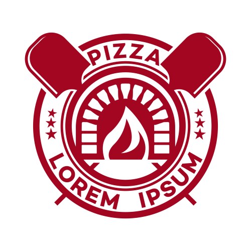Hot Pizza Logo - Fire & Emblem Vector Image