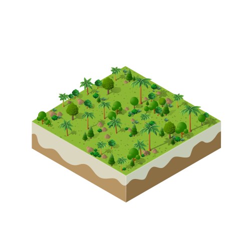 Isometric landscape scene Royalty Free Vector Image