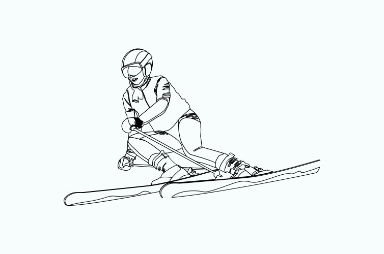 An experienced female skier vector image