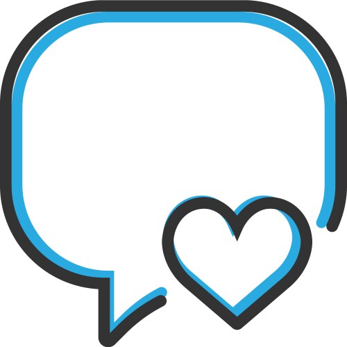 Speech bubble icon design interaction line vector image