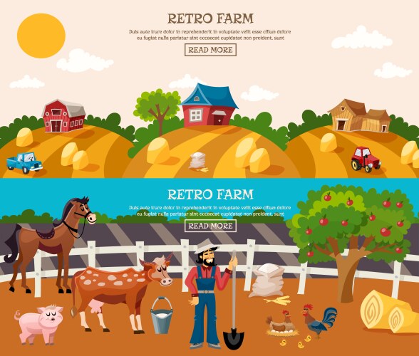 Farm flat icons set Royalty Free Vector Image - VectorStock