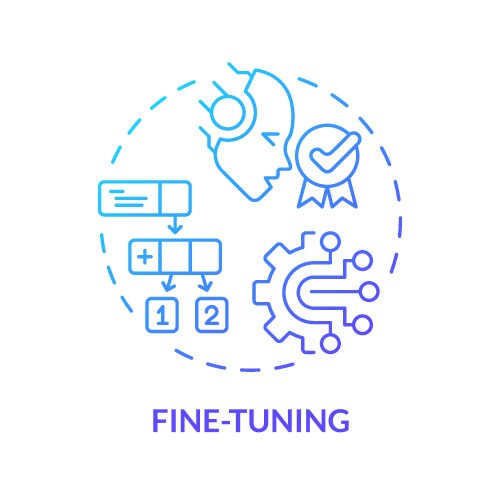 Ai fine-tuning blue gradient concept icon vector image