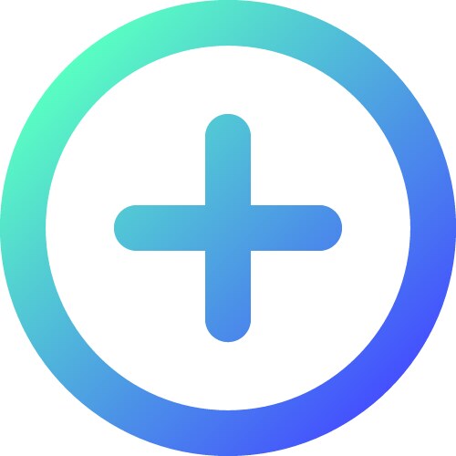 Add button pixel perfect gradient linear ui icon vector image