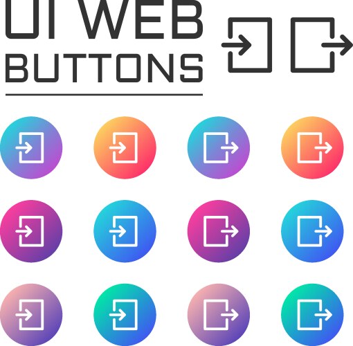 Login logout account ui web button elements vektorbild