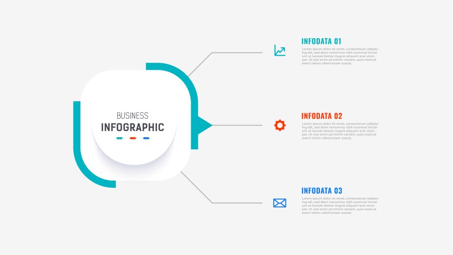 Three step infographic label design template Vector Image
