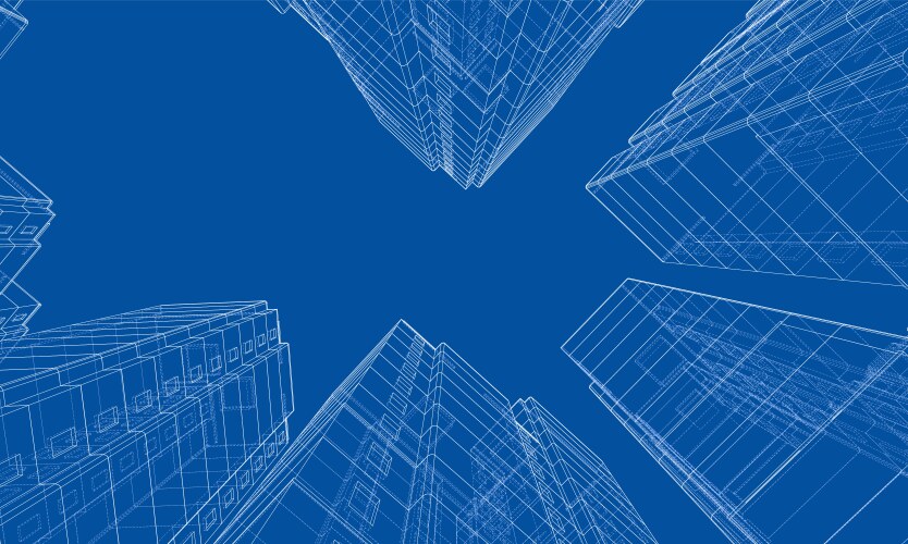 Blueprint building Royalty Free Vector Image - VectorStock
