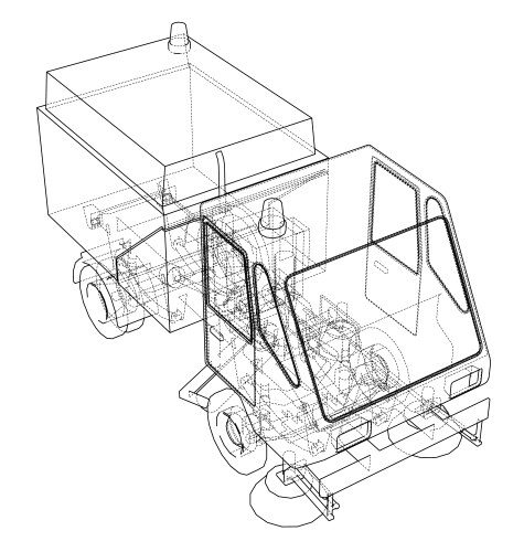 Small street clean truck concept vector image