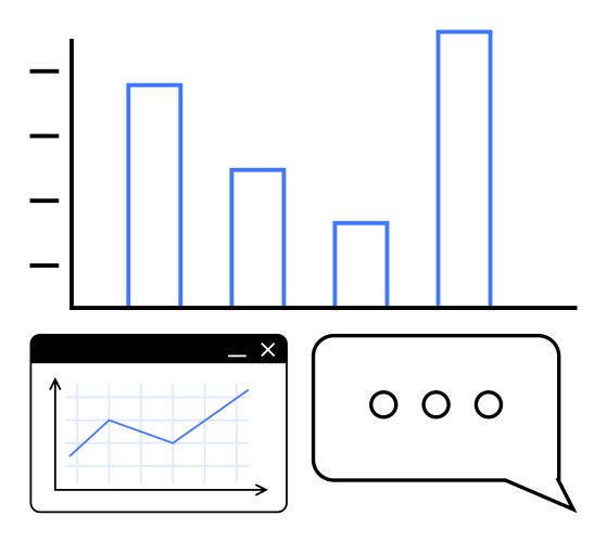 Analytics dashboard with bar chart line graph vector image