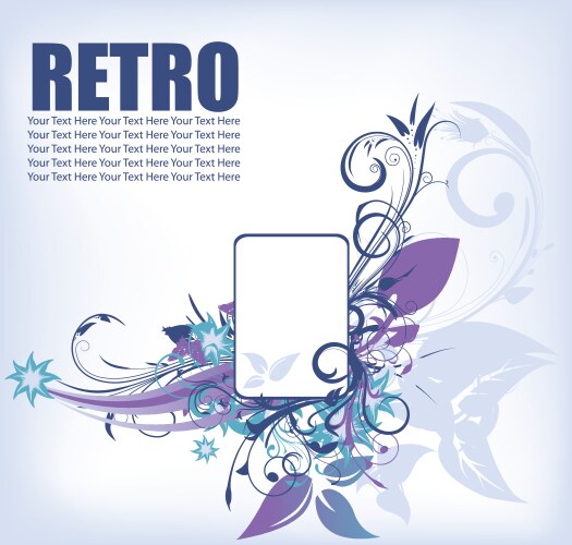 Retro floral frame Royalty Free Vector Image - VectorStock