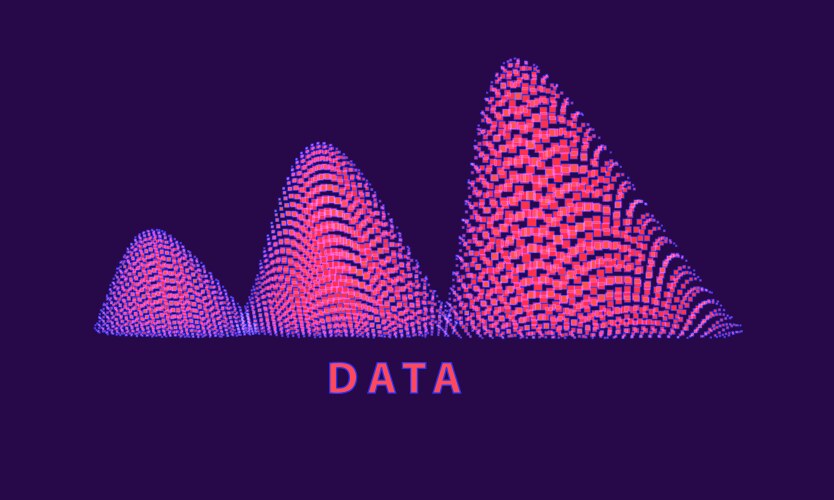 Abstract data graphics made particles looks vector image