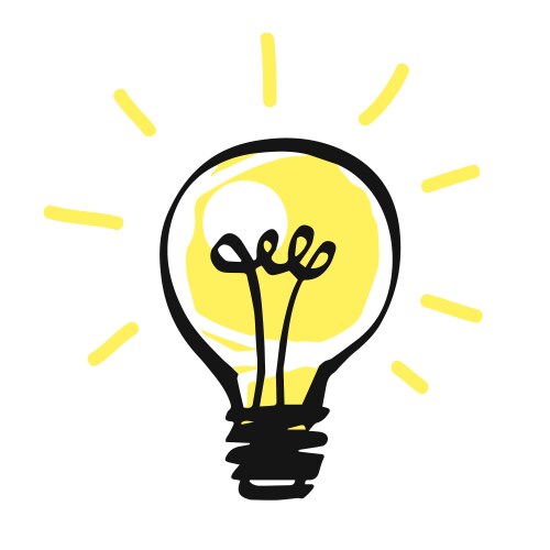 Brain in light bulb - idea icon Royalty Free Vector Image