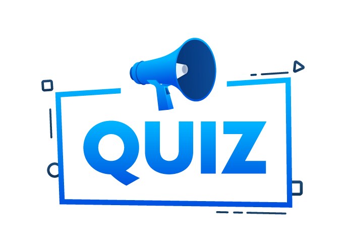 Megaphone with quiz speech bubble banner vector image