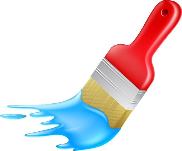 cartoon paint brush painting vector image