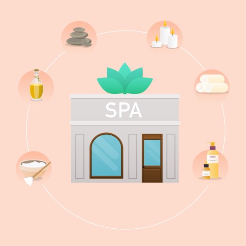 spa and wellness infographic set natural vector image