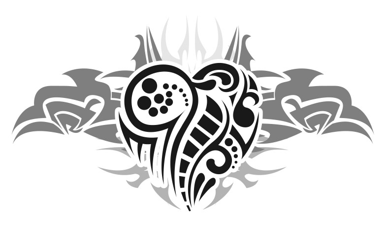 Tattoo heart Royalty Free Vector Image - VectorStock