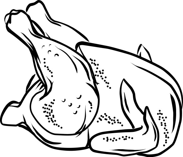 Grilled chicken roasted and raw turkey Vector Image