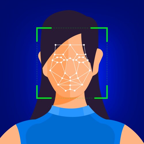 Facial recognition technology vector image