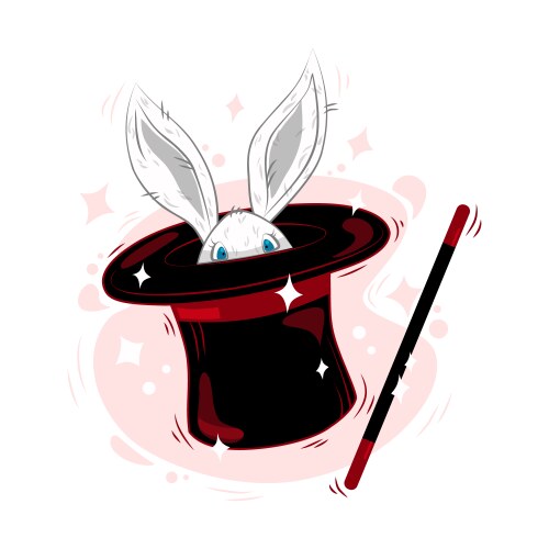Magician's Top Hat with Rabbit Ears – Royalty-Free Vector | VectorStock