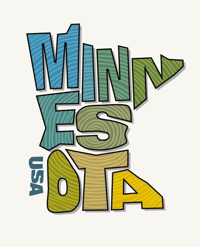 Minnesota State Shape Vector Image
