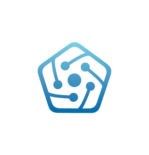 Polygon shape technology logo Royalty Free Vector Image